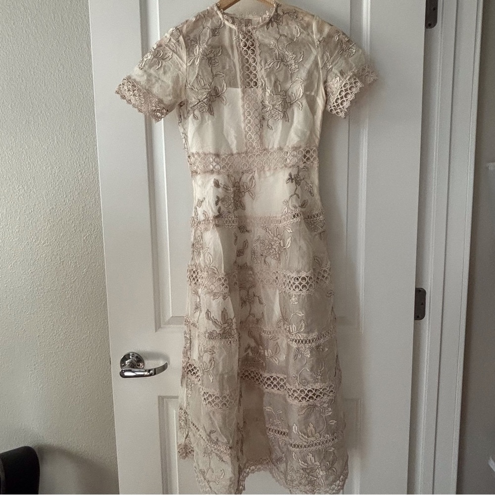 NWOT zimmermann romance  Lace Dress in Cream and Tan - Picture 3 of 10
